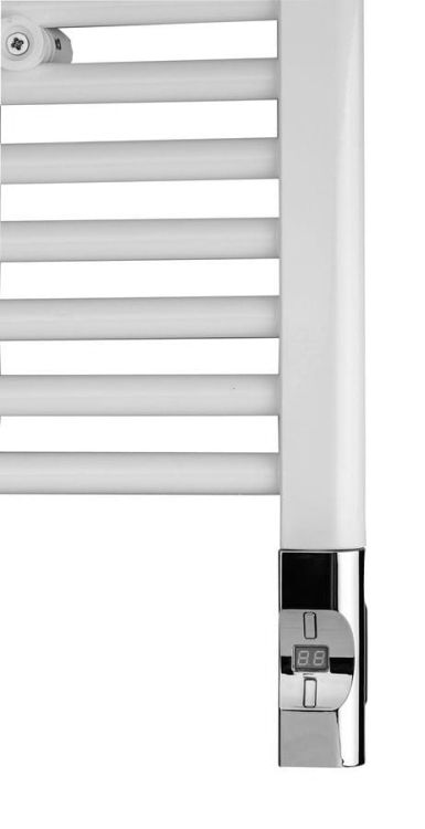 Grzałka elektryczna z termostatem, zdalne sterowanie 600W, D-kształt, chrom