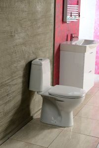RIGA WC kompakt, dolny odpływ, mechanizm spłukujący
