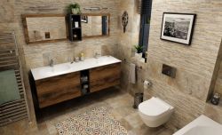 PRIME Umywalka ceramiczna 527x307mm, pod blat Rockstone, biała matowa