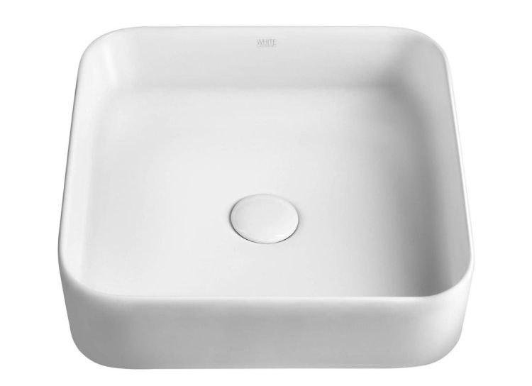 BLADE umywalka ceramiczna nablatowa 40x11,5x40 cm, bez odpływu