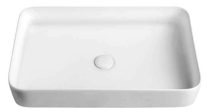 BLADE umywalka ceramiczna nablatowa 65x11x40 cm, bez odpływu
