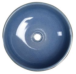 PRIORI umywalka ceramiczna, średnica 41cm, 15cm, niebieski/szary
