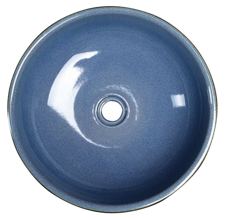 PRIORI umywalka ceramiczna, średnica 41cm, 15cm, niebieski/szary