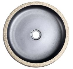 PRIORI umywalka ceramiczna, średnica 41cm, 15cm, czarny/kamień