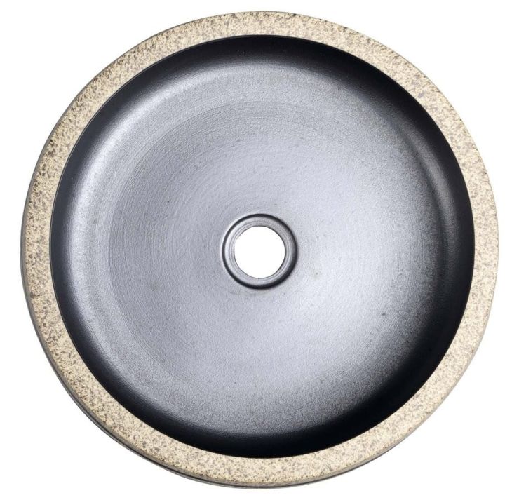 PRIORI umywalka ceramiczna, średnica 41cm, 15cm, czarny/kamień
