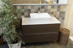 LARGO szafka umywalkowa dla blatu Rockstone 89x50x45cm, sosna rustikalna