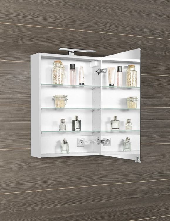 MIRRÓ LED szafka z oświetleniem LED, 50x70x15cm, lewa/prawa, srebro