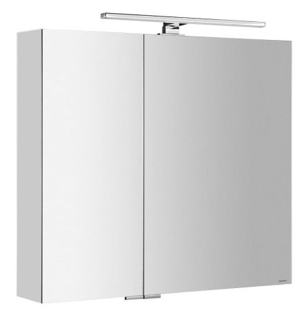 Przejdź do produktu MIRRÓ szafka z lustrem, oświetlenie LED, 80x70x15cm, srebro