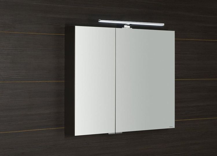 MIRRÓ LED szafka z oświetleniem LED, 80x70x15cm, srebro