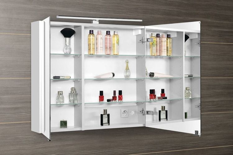 MIRRÓ LED szafka z oświetleniem LED, 80x70x15cm, srebro