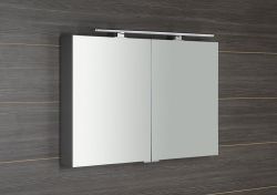 MIRRÓ LED szafka z oświetleniem LED, 100x70x15cm, srebro
