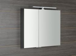 MIRRÓ LED szafka z oświetleniem LED, 80x70x15cm, czujnik zbliżeniowy, srebro