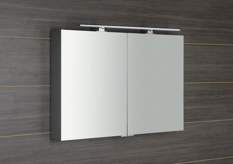 MIRRÓ LED szafka z oświetleniem LED, 100x70x15cm, czujnik zbliżeniowy, srebro