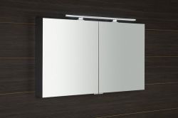 MIRRÓ LED szafka z oświetleniem LED, 120x70x15cm, czujnik zbliżeniowy, srebro