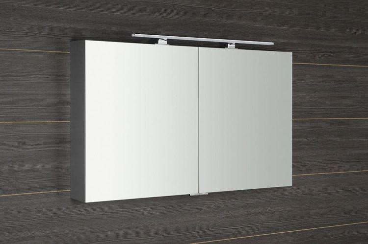 MIRRÓ LED szafka z oświetleniem LED, 120x70x15cm, czujnik zbliżeniowy, srebro