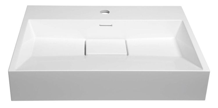 AMUR umywalka 60x15x45cm, konglomerat, biała