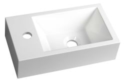 AMAROK umywalka kompozytowa 40x11x22cm, biała, bateria z lewej strony