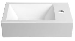 AMAROK umywalka kompozytowa 40x11x22cm, biała, bateria z prawej strony