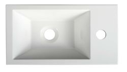 AMAROK umywalka kompozytowa 40x11x22cm, biała, bateria z prawej strony
