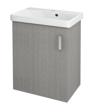 Przejdź do produktu THEIA szafka umywalkowa 50,9x70x35cm, 1 drzwiczki, lewa, dąb srebrny