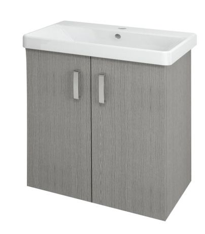 Przejdź do produktu THEIA szafka umywalkowa 66,3x70x35cm, 2 drzwiczki, dąb srebrny