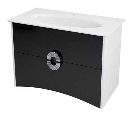 Przejdź do produktu AVEO szafka umywalkowa 75x58x48,2cm, biała/czarna