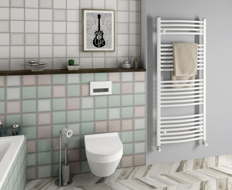 ORBIT Grzejnik łazienkowy obły, 600x1322 mm, 722 W, biały