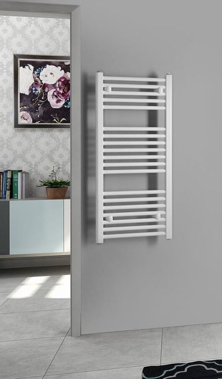 DIRECT Grzejnik łazienkowy płaski, 450x986 mm, 426 W, biały