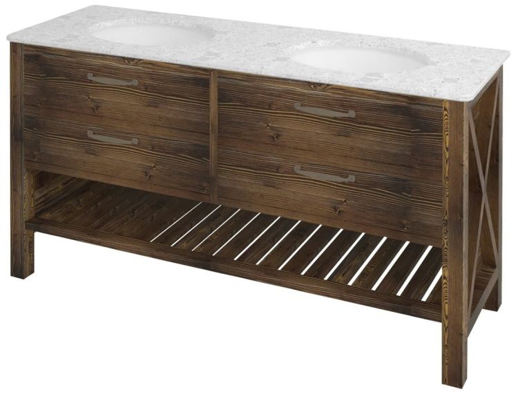 WESTERN szafka umywalkowa 145,5x86x48,5cm, świerk bejcowany
