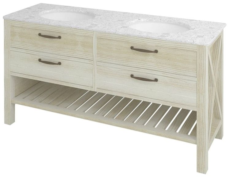 WESTERN szafka umywalkowa 145,5x86x48,5cm, starobiała