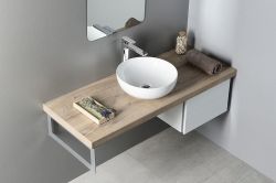 RONDANE umywalka ceramiczna nablatowa, średnica 40x14 cm