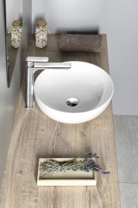 RONDANE umywalka ceramiczna nablatowa, średnica 40x14 cm