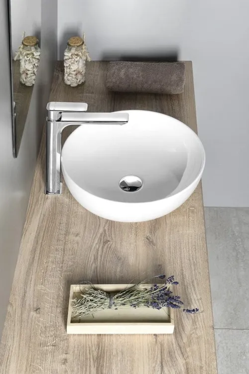 RONDANE umywalka ceramiczna nablatowa, średnica 40x14 cm