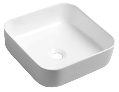 Przejdź do produktu PRATA umywalka ceramiczna nablatowa, 39,5x39,5cm, biały