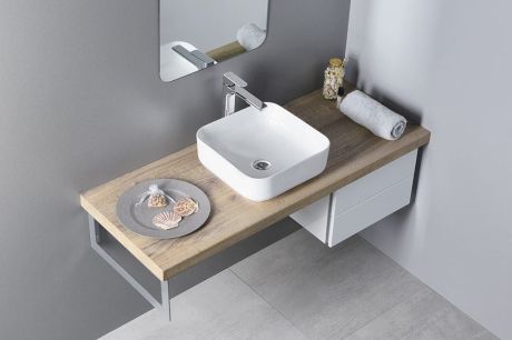 Przejdź do produktu PRATA umywalka ceramiczna nablatowa, 39,5x39,5cm, biały