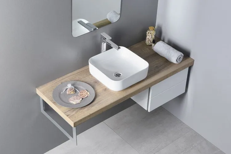 PRATA umywalka ceramiczna nablatowa 39,5x14,5x39,5 cm