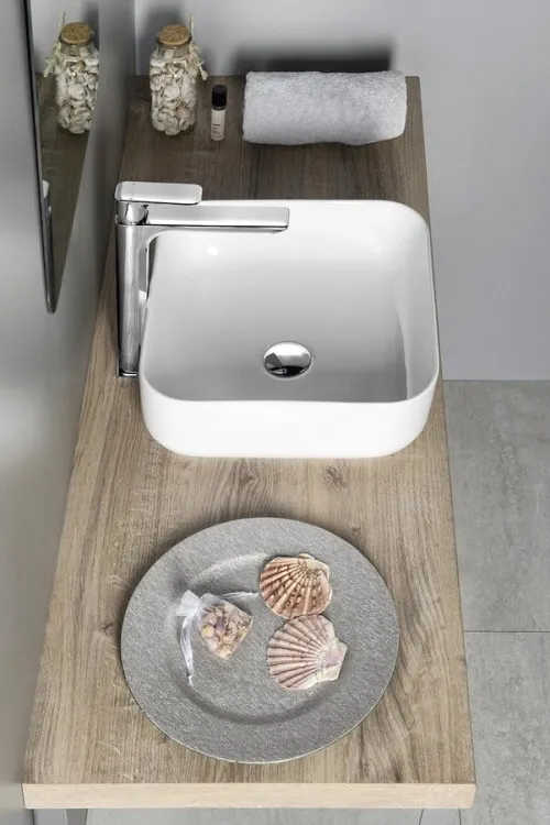 PRATA umywalka ceramiczna nablatowa 39,5x14,5x39,5 cm
