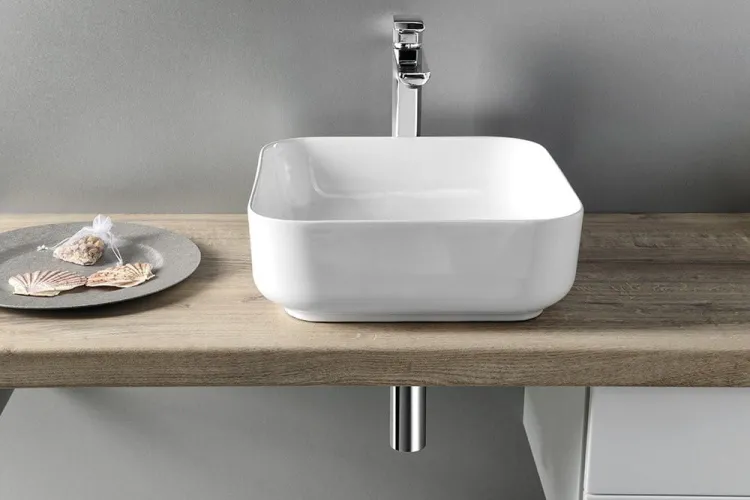 PRATA umywalka ceramiczna nablatowa 39,5x14,5x39,5 cm