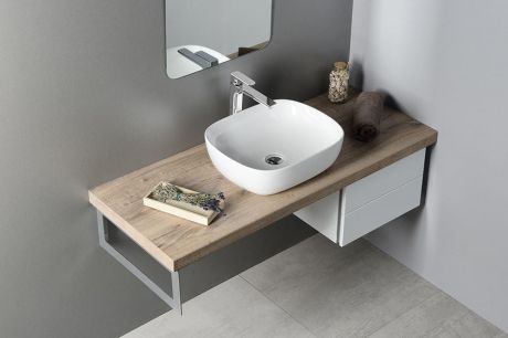 Przejdź do produktu LIRO Umywalka ceramiczna nablatowa 50,5x41cm, biały