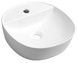 LUGANO umywalka ceramiczna nablatowa, średnica 41x11,5 cm