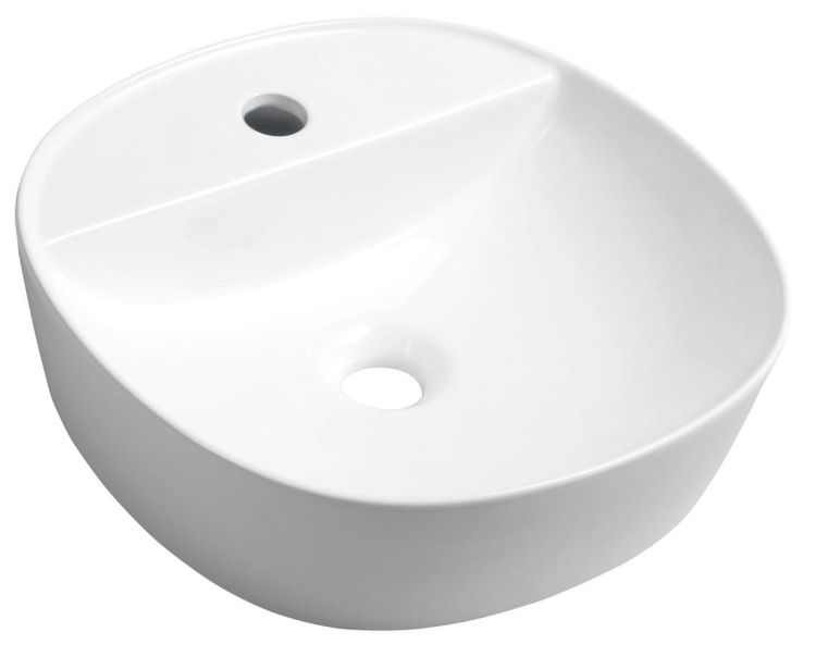 LUGANO umywalka ceramiczna nablatowa, średnica 41x11,5 cm