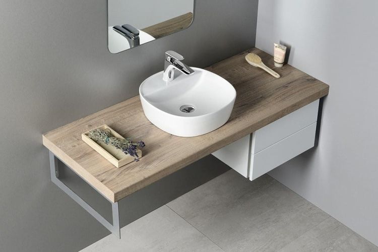 LUGANO umywalka ceramiczna nablatowa, średnica 41x11,5 cm