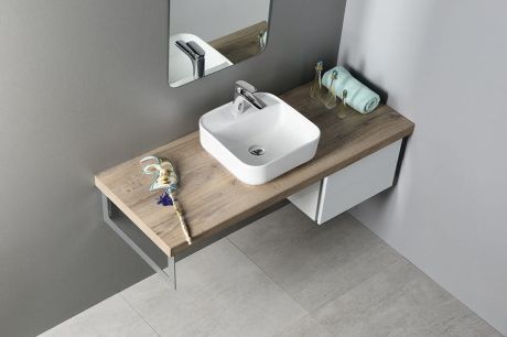 Przejdź do produktu MOLVENO umywalka ceramiczna nablatowa, 39,5x39,5cm, biały