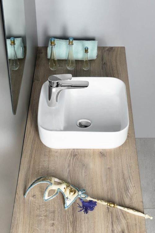 MOLVENO umywalka ceramiczna nablatowa 39,5x14x39,5 cm