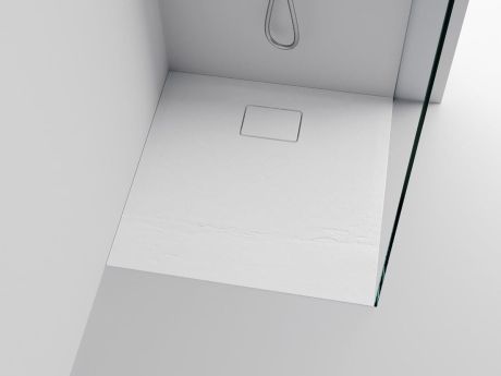Przejdź do produktu ACORA brodzik kompozytowy, kwadrat 80x80x2,7cm, biały, dekor kamień