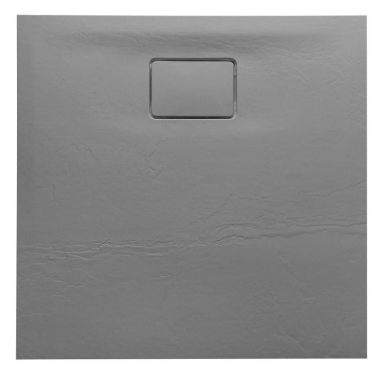 ACORA brodzik kompozytowy, kwadrat 80x80x3,5cm, szary, dekor kamień