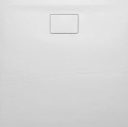 ACORA brodzik kompozytowy, kwadrat 90x90x3,5cm, biały, dekor kamień