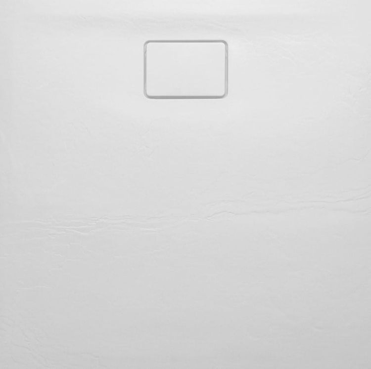 ACORA brodzik kompozytowy, kwadrat 90x90x3,5cm, biały, dekor kamień