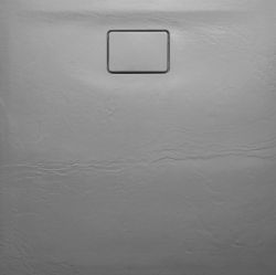 ACORA brodzik kompozytowy, kwadrat 90x90x3,5cm, szary, dekor kamień
