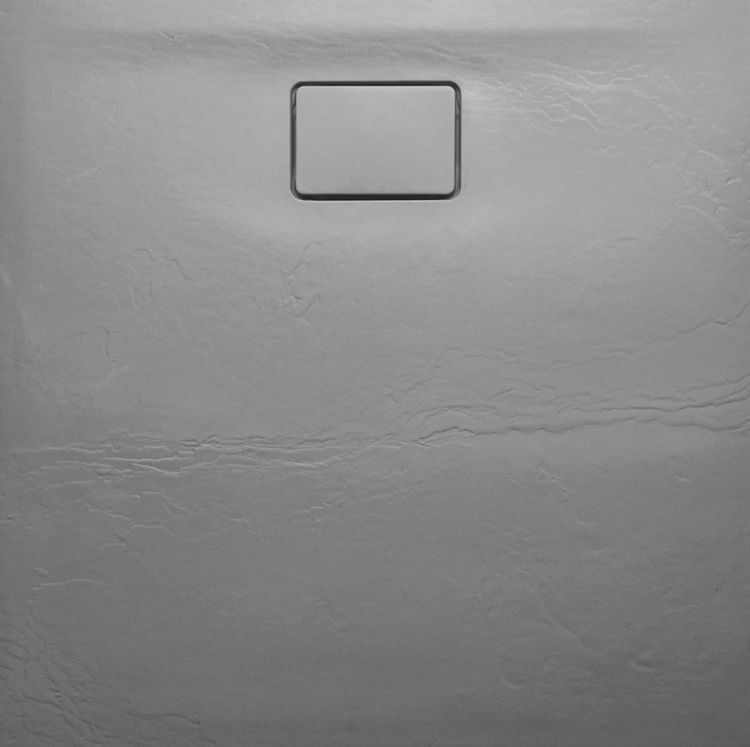 ACORA brodzik kompozytowy, kwadrat 90x90x3,5cm, szary, dekor kamień